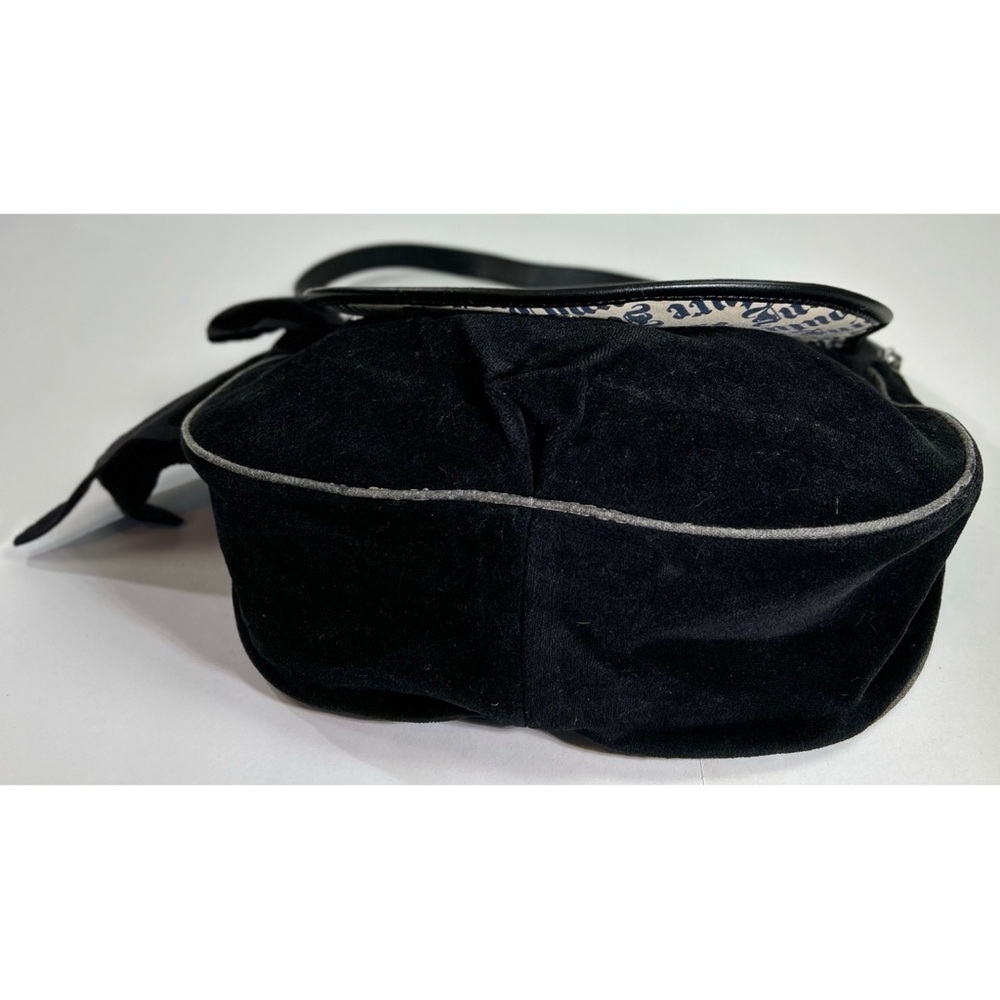 Juicy Couture Y2K Black Floral Velour Shoulder Purse - Picture 6 of 13
